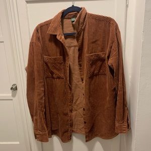 Rust Colored Corduroy Shacket - jacket - wild Fable - size medium